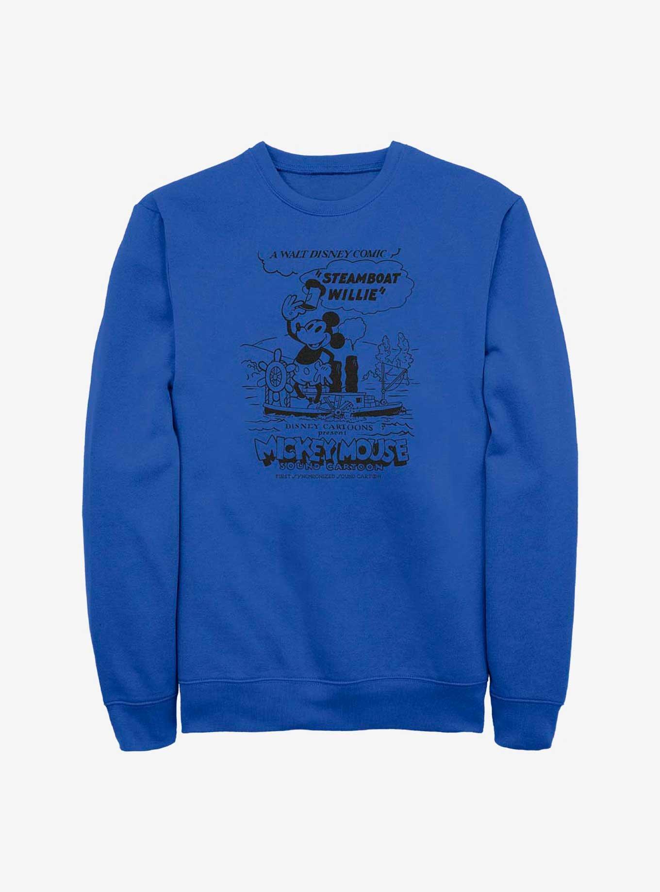 Disney 100 Steamboat Willie On Deck Sweatshirt, ROYAL, hi-res
