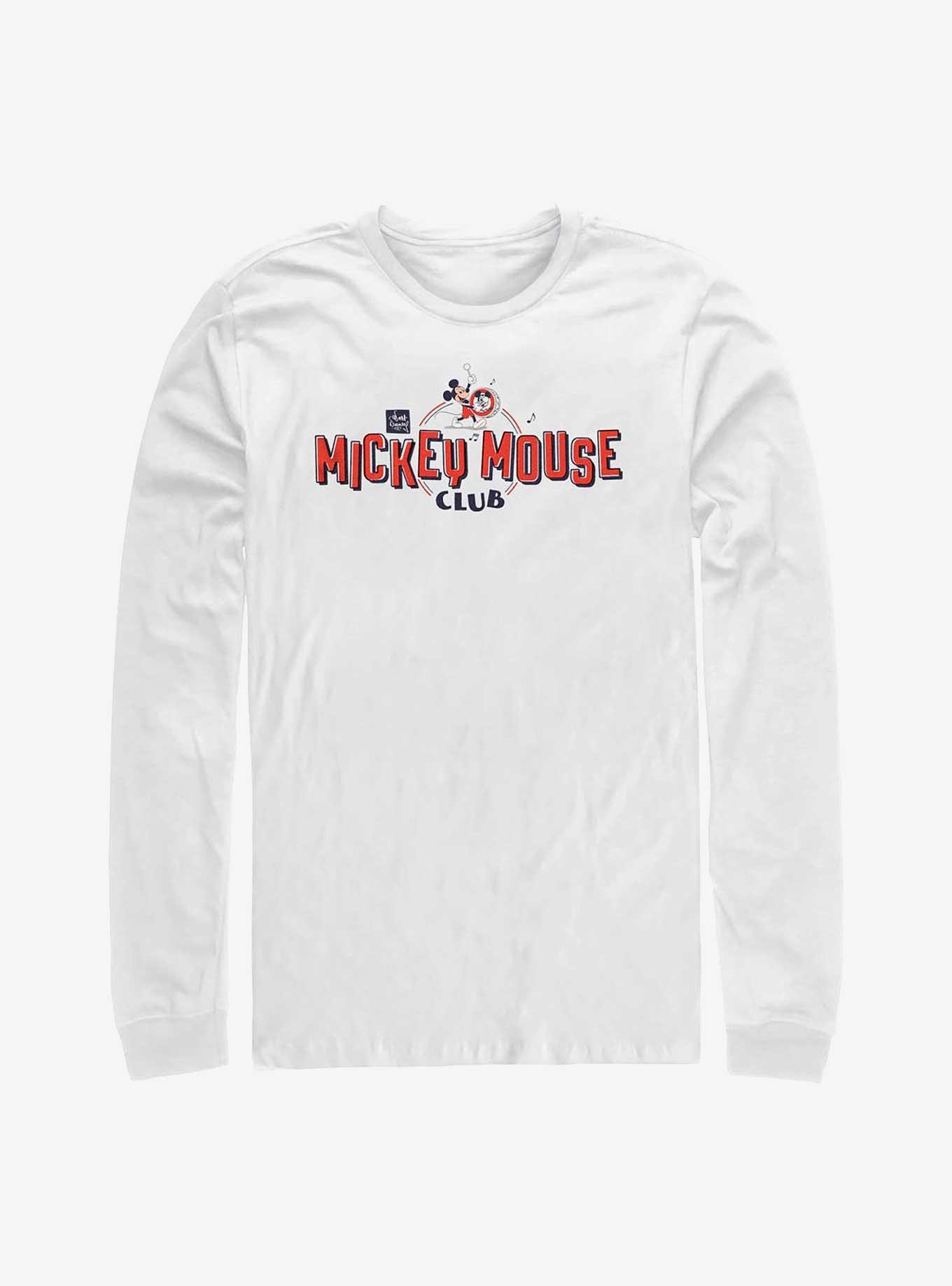 Disney 100 Mickey Mouse Club Logo Long-Sleeve T-Shirt, WHITE, hi-res