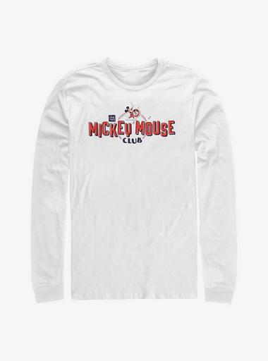 Disney 100 Mickey Mouse Club Logo Long-Sleeve T-Shirt WHITE