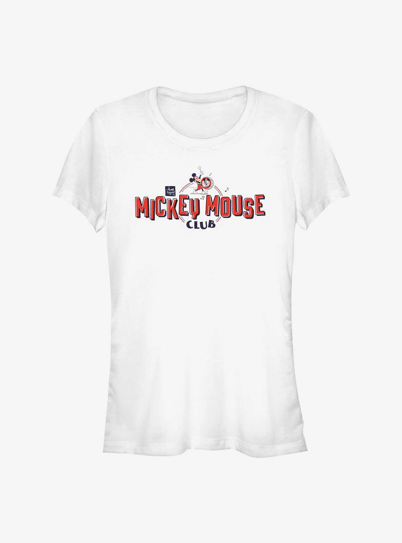 Disney 100 Mickey Mouse Club Logo Girls T-Shirt - WHITE | Hot Topic