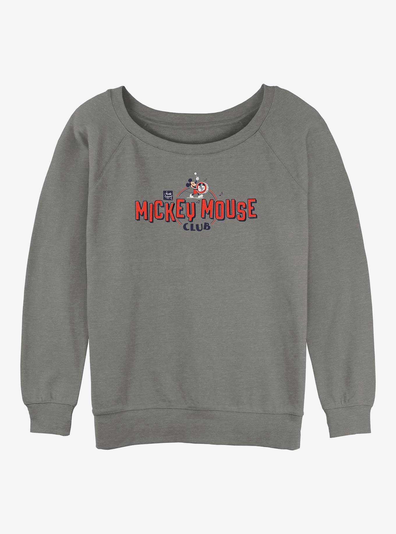 Disney 100 Mickey Mouse Club Logo Girls Slouchy Sweatshirt, , hi-res