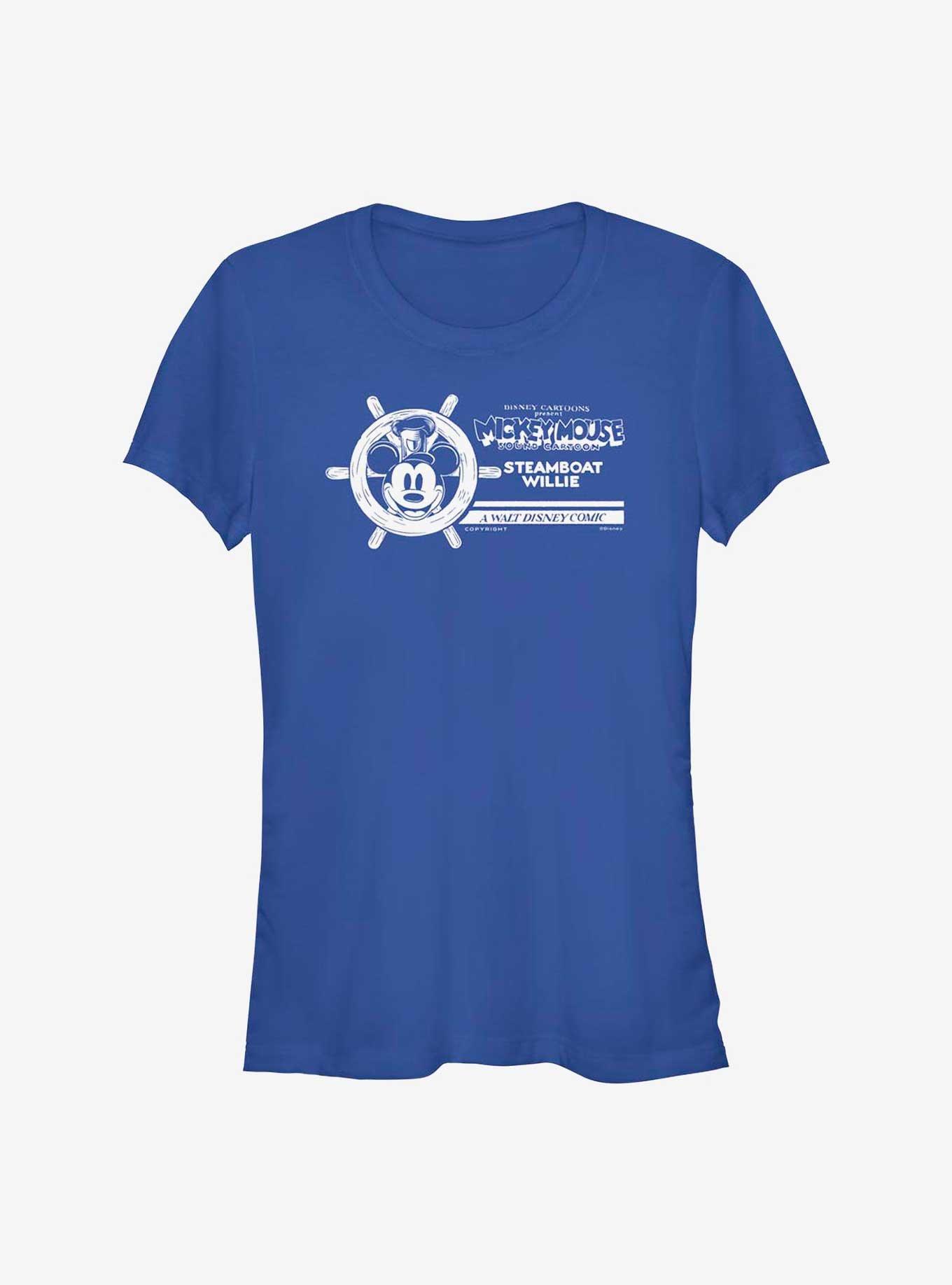 Disney 100 Steamboat Willie Captain Girls T-Shirt, ROYAL, hi-res