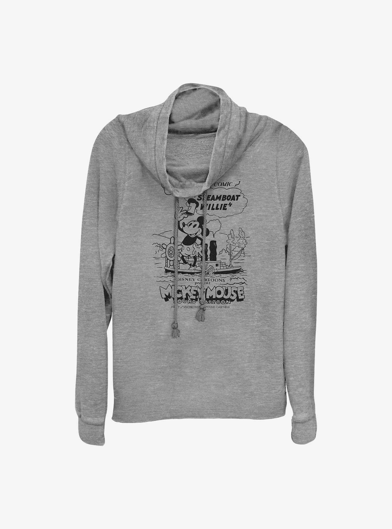 Disney 100 Steamboat Willie On Deck Cowl Neck Long-Sleeve Top