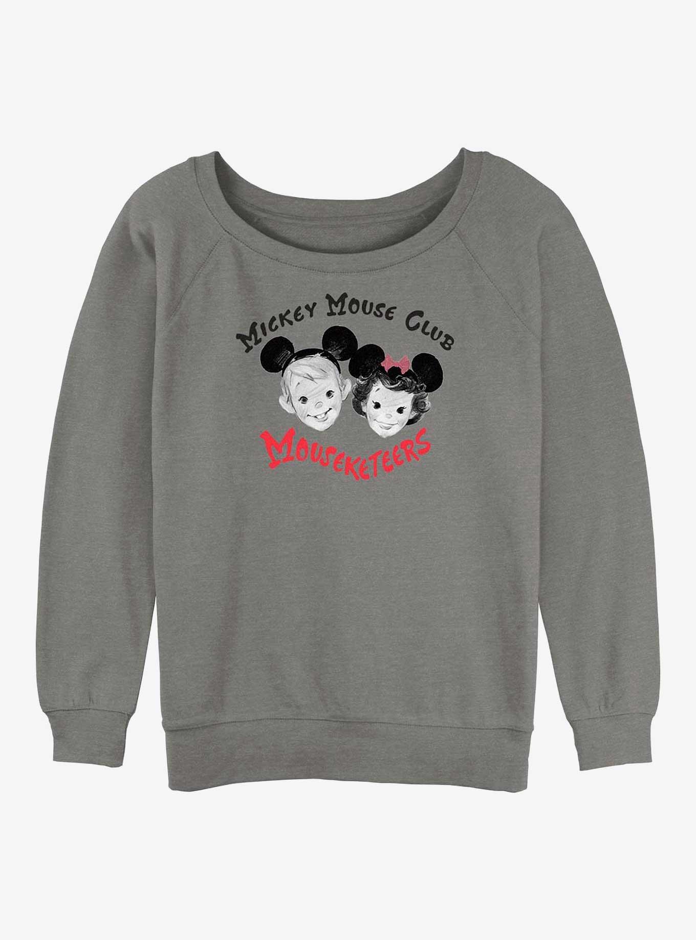 Disney 100 Mouseketeers Club Girls Slouchy Sweatshirt, GRAY HTR, hi-res