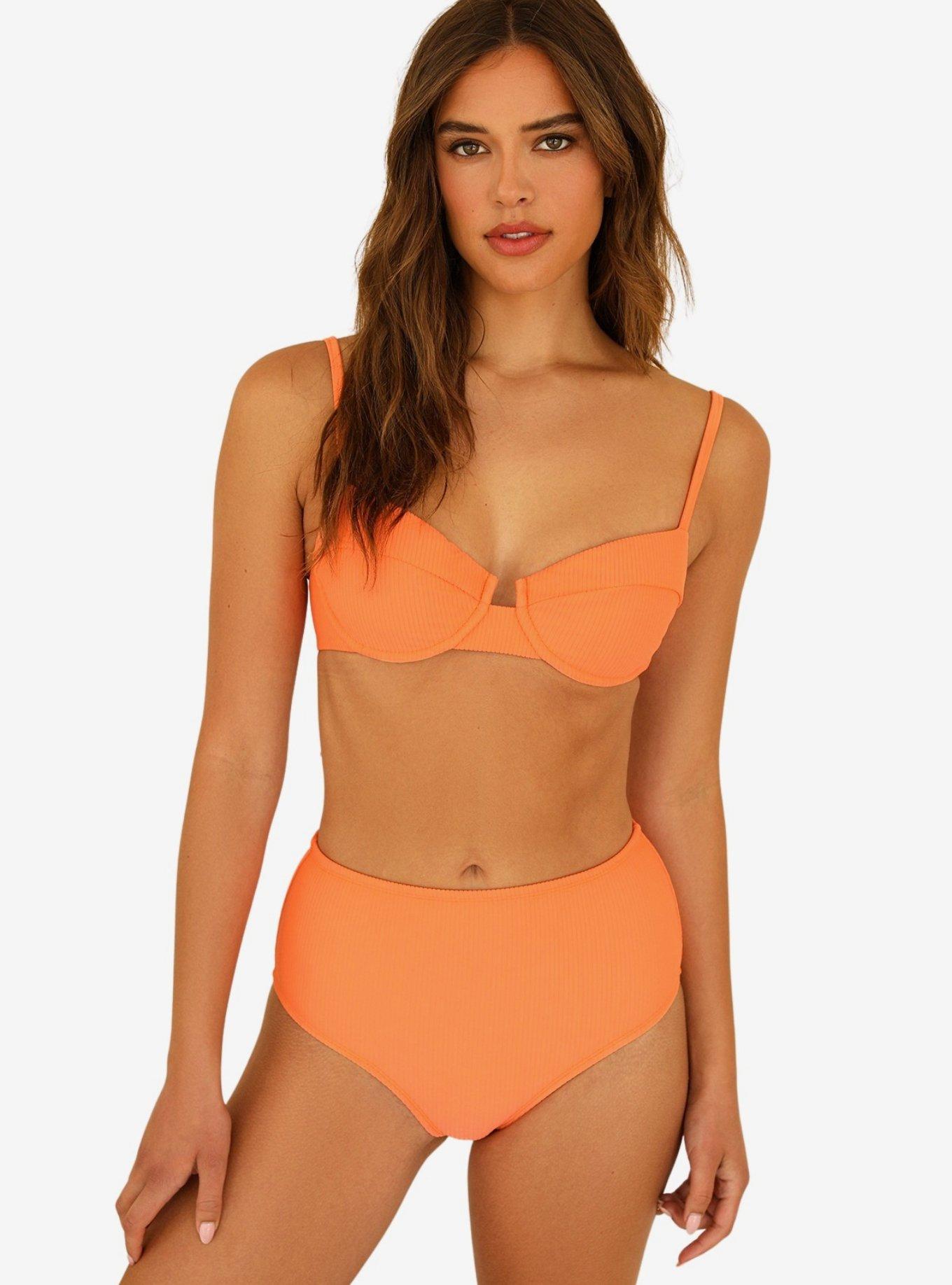 Dippin' Daisy's Balboa Swim Bottom Ginger Orange Ribbed, GINGER, hi-res