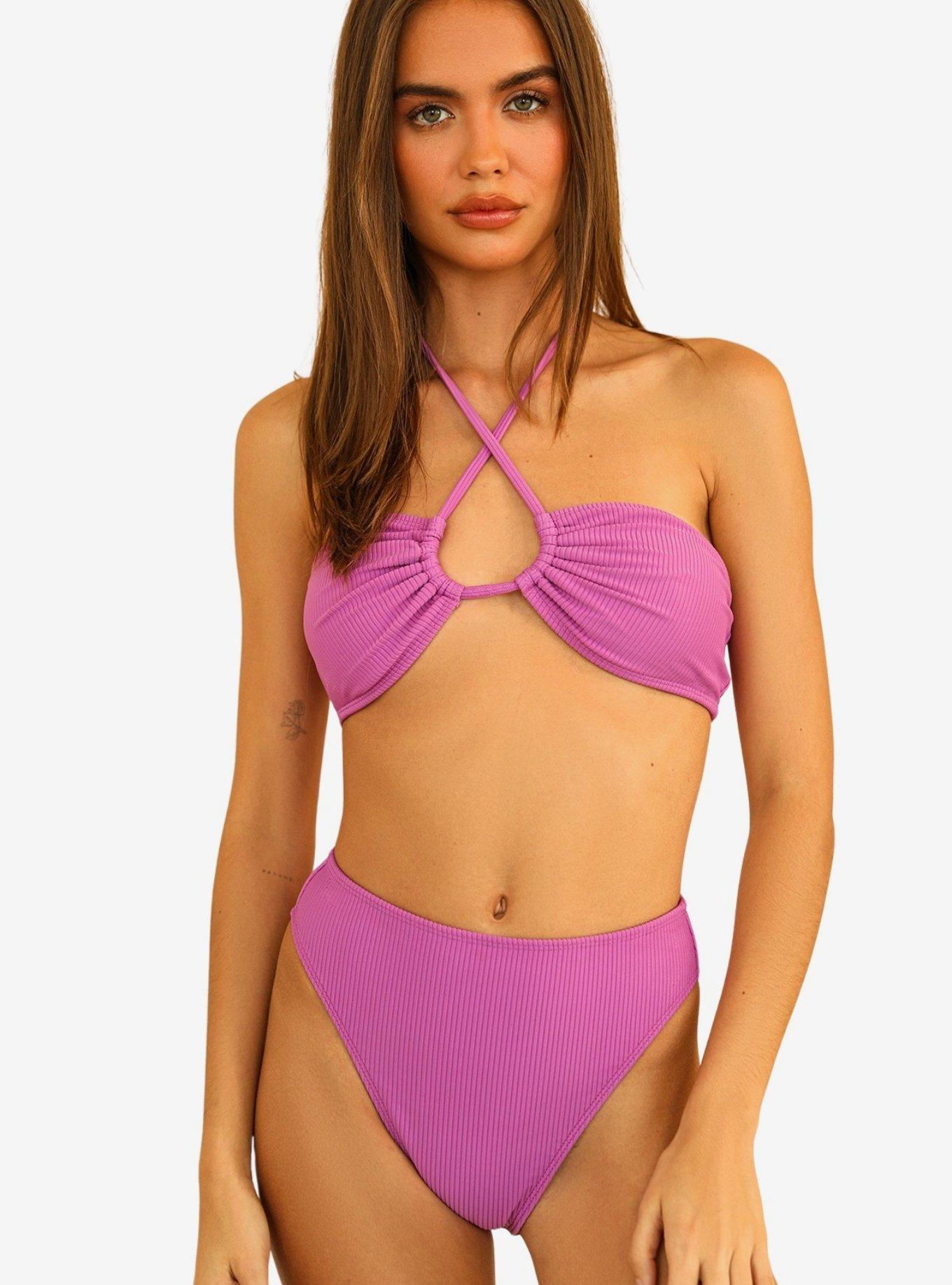 Dippin' Daisy's Amalfi Swim Top Vivid Violet Ribbed, BRIGHT VIOLET, hi-res