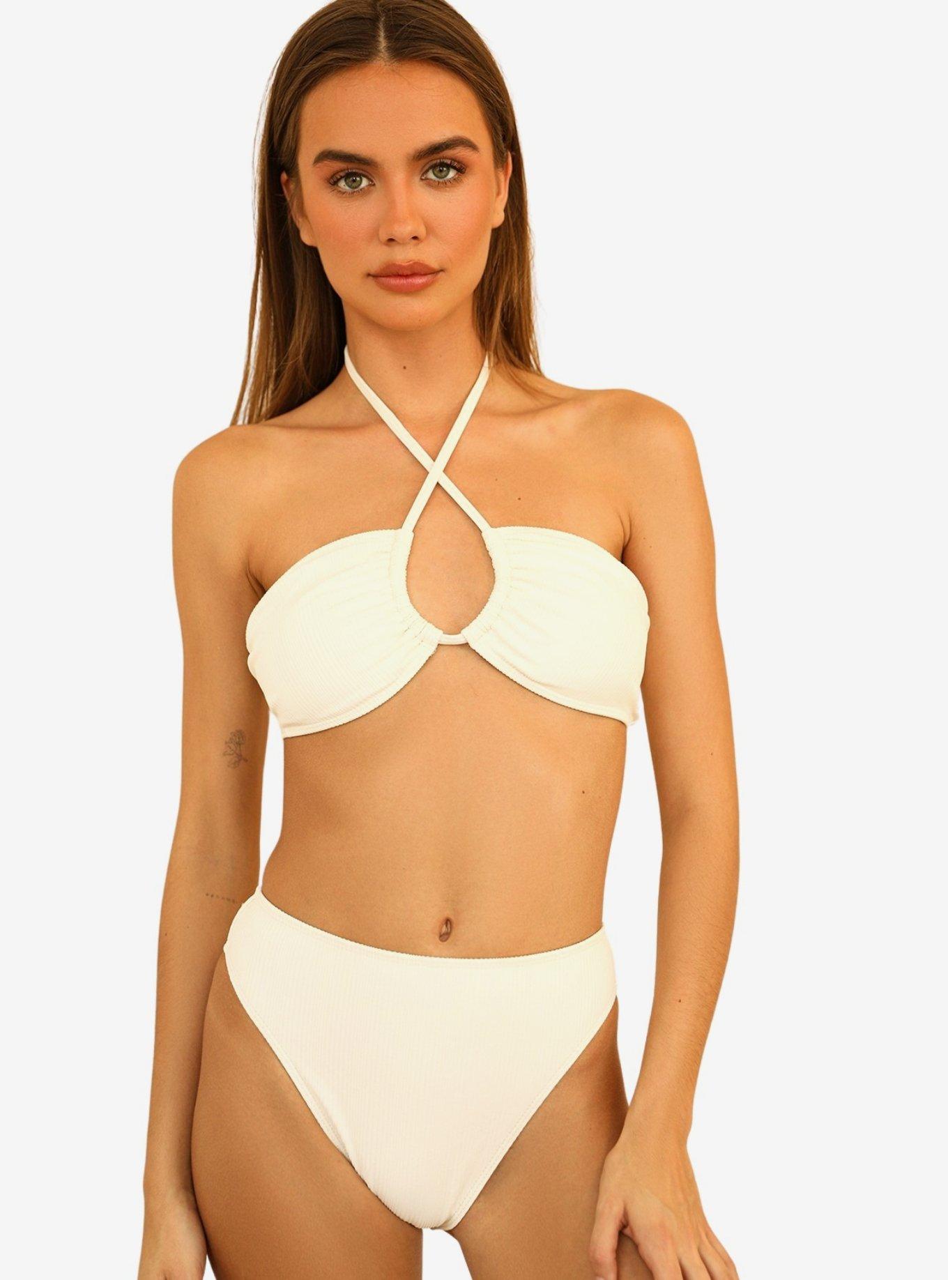 Dippin' Daisy's Amalfi Swim Top Cloud White Ribbed, , hi-res