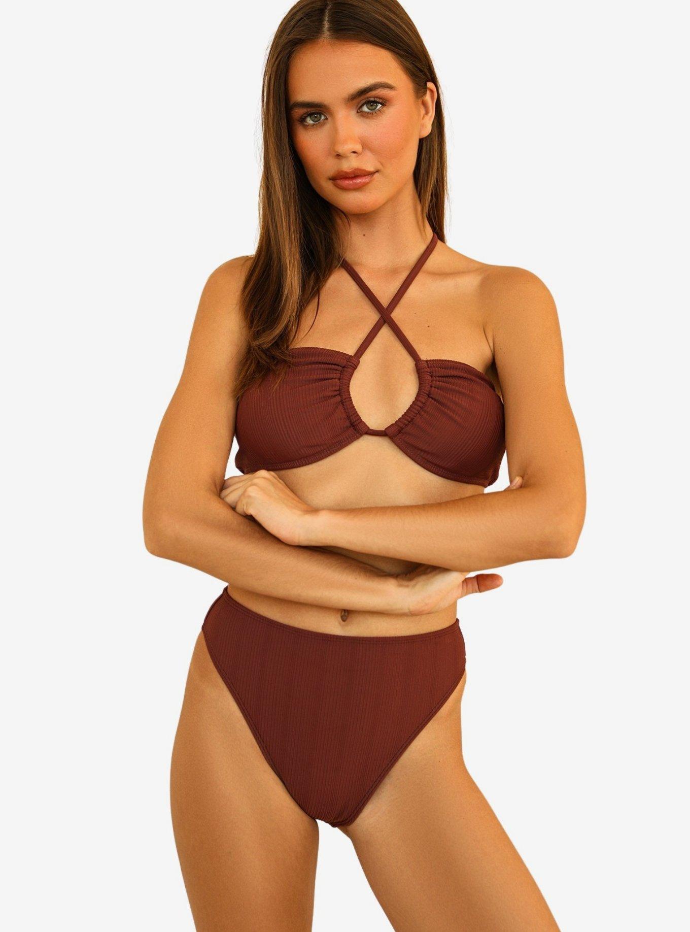 Dippin' Daisy's Amalfi Swim Top Clay Maroon Ribbed, MAROON, hi-res