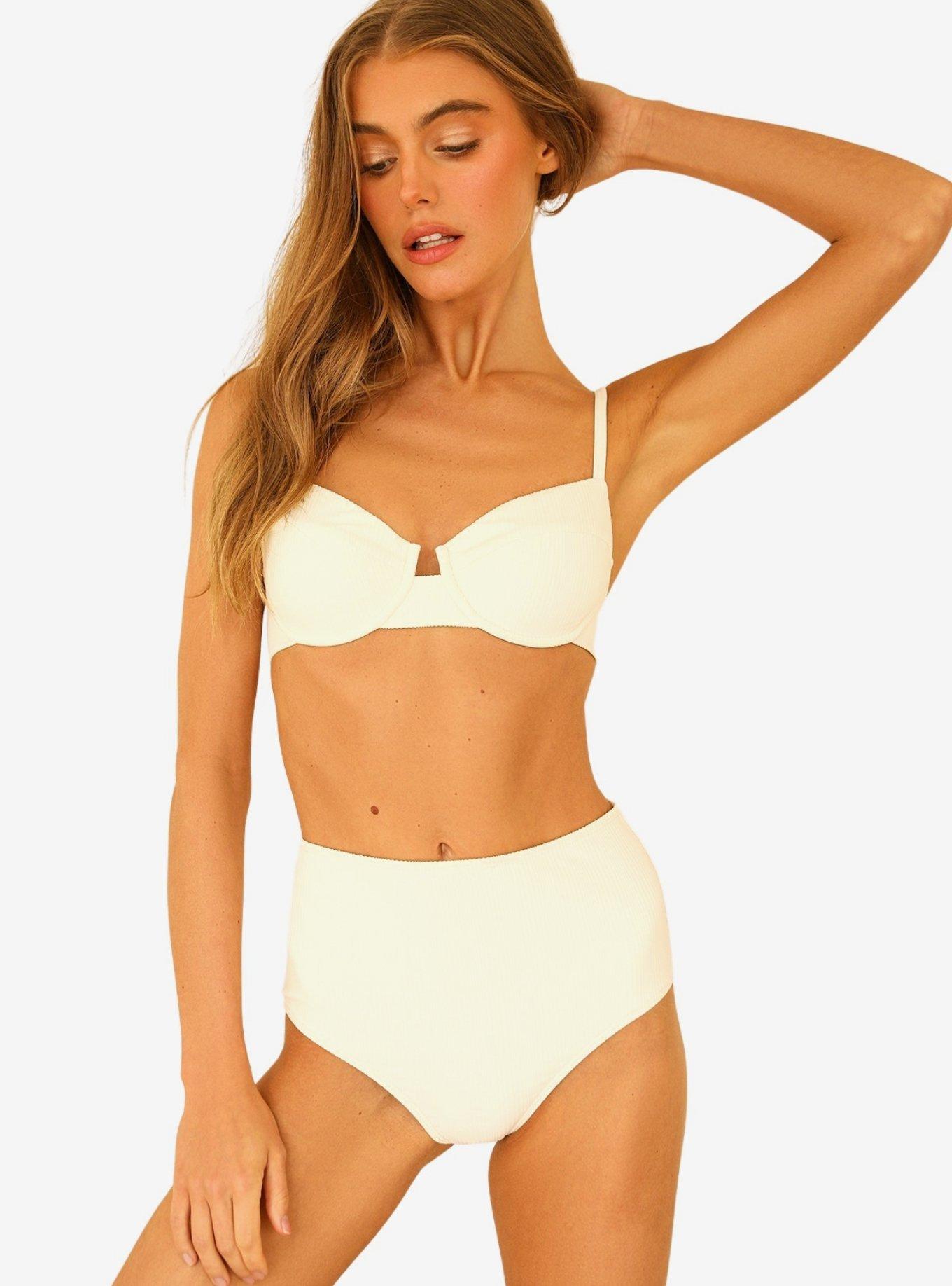 Dippin' Daisy's Gigi Swim Top Cloud White Ribbed, BRIGHT WHITE, hi-res