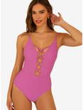 Dippin' Daisy's Bliss Swim One Piece Vivid Violet Ribbed, BRIGHT VIOLET, hi-res