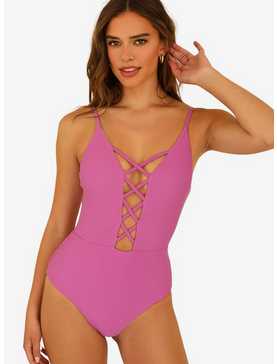 Dippin' Daisy's Bliss Swim One Piece Vivid Violet Ribbed, , hi-res