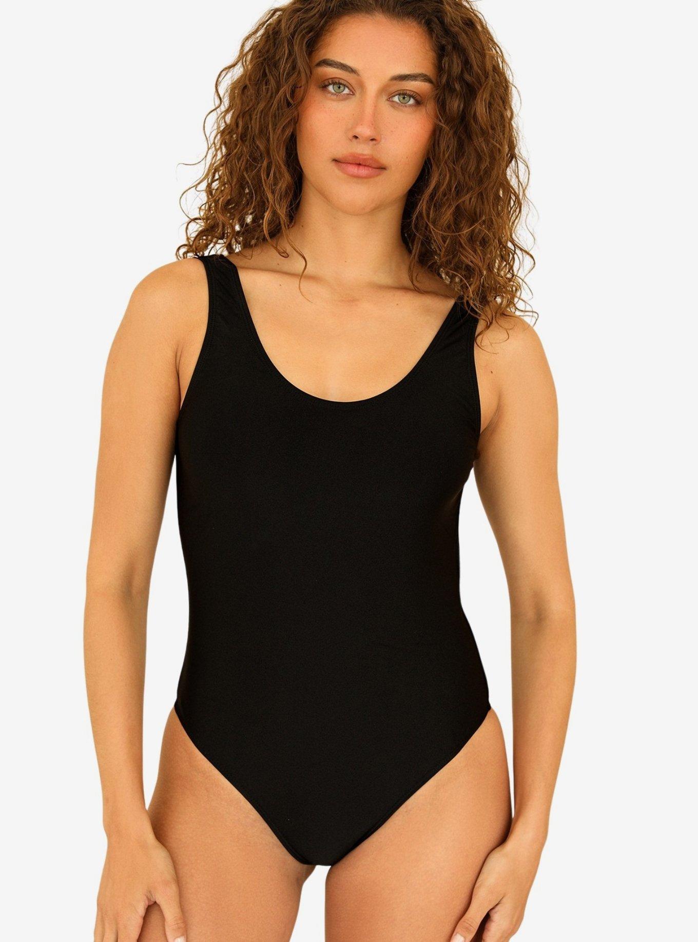Dippin' Daisy's Serene Swim One Piece Black Ribbed, BLACK, hi-res