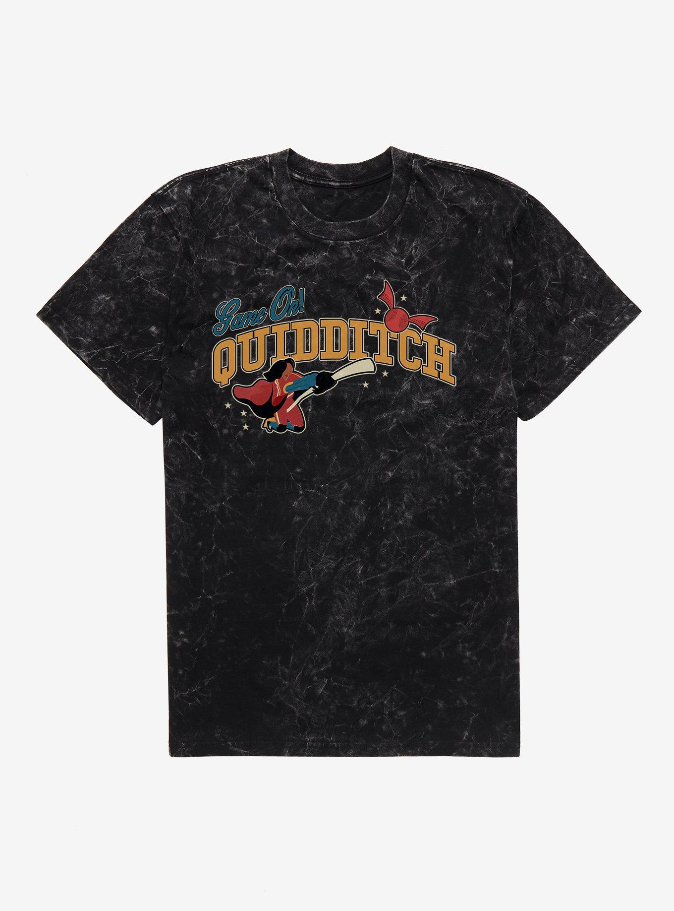 Harry Potter Team Spirit Game On Quidditch Mineral Wash T-Shirt, BLACK MINERAL WASH, hi-res