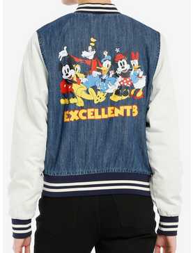 Disney Mickey Mouse And Friends Girls Denim Varsity Jacket, , hi-res