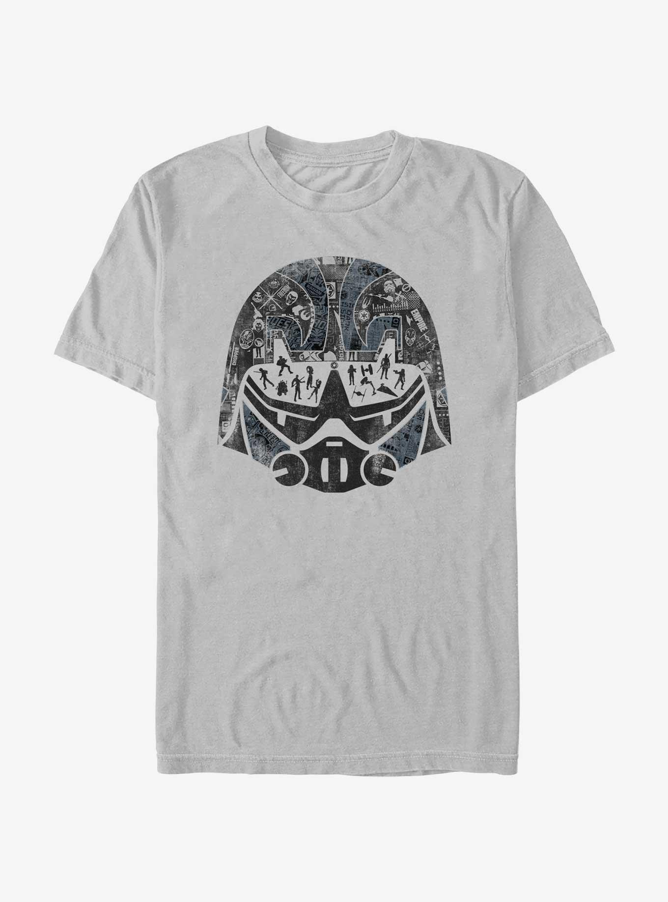 Star Wars: Rebels Imperial Academy Cadet Training Helmet T-Shirt Hot Topic Web Exclusive, SILVER, hi-res