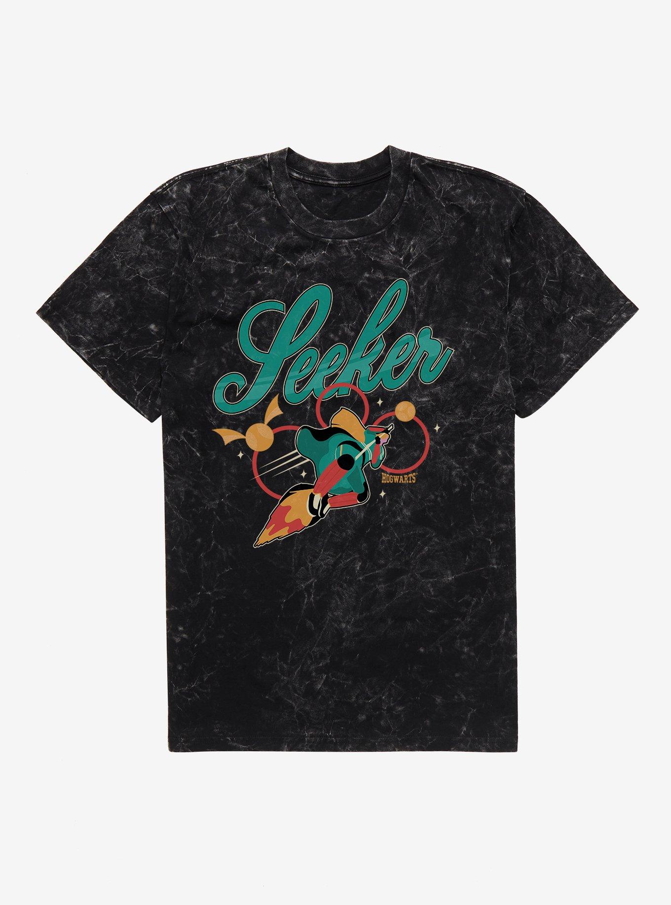 Harry Potter Team Spirit Hogwarts Seeker Mineral Wash T-Shirt, BLACK MINERAL WASH, hi-res