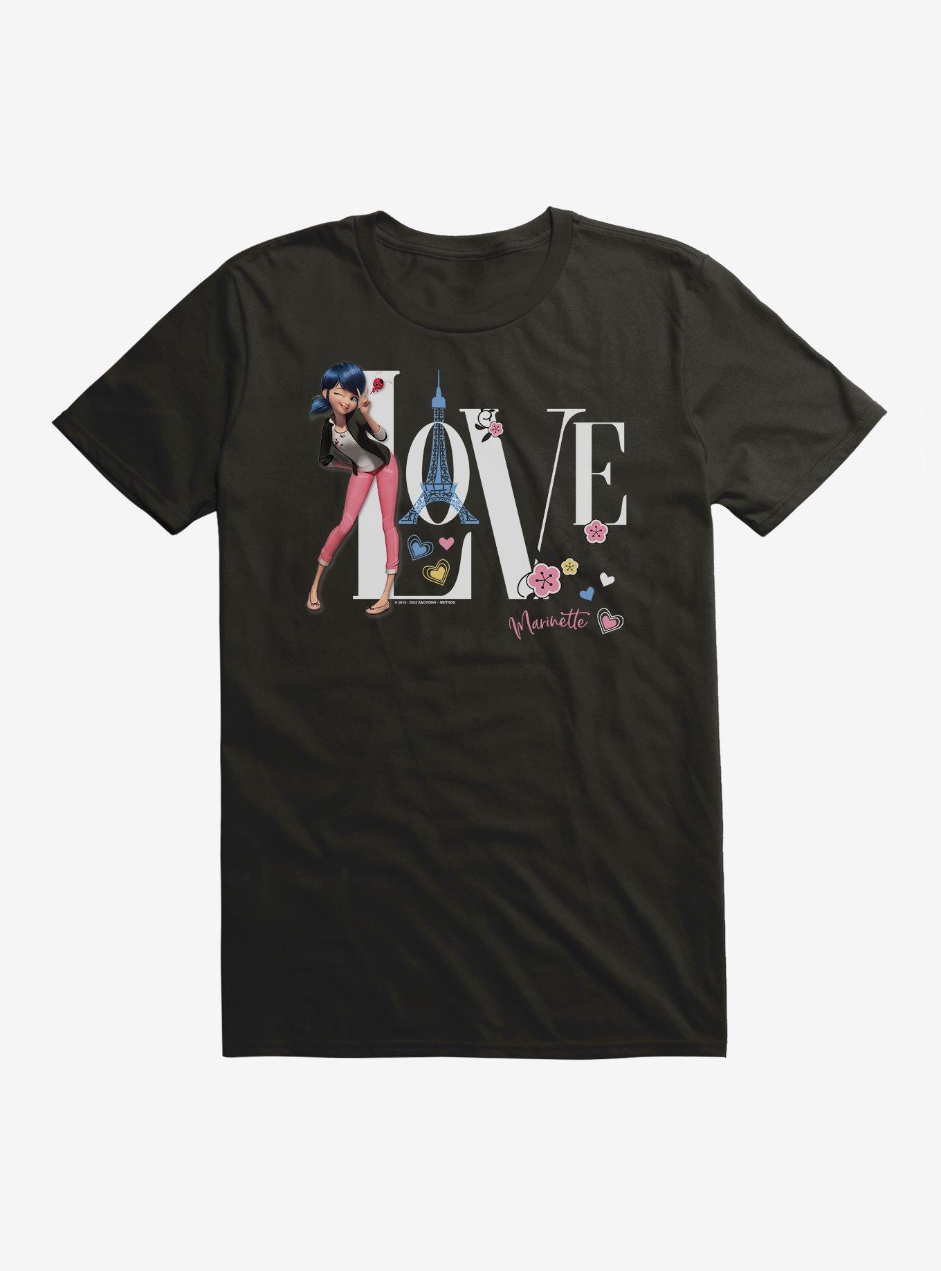 Miraculous: Tales of Ladybug & Cat Noir Marinette Love Paris T-Shirt, BLACK, hi-res