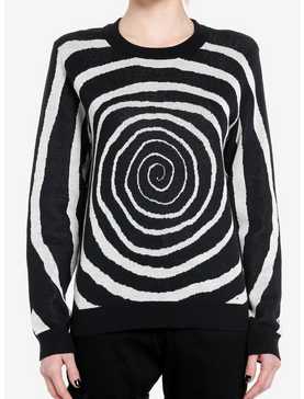 Social Collision Black & White Spiral Girls Sweater, , hi-res