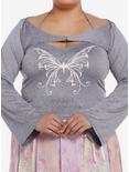 Thorn & Fable Butterfly Halter Shrug Girls Long-Sleeve Top Plus Size, PINK, hi-res