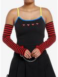 Social Collision Hearts Girls Cami With Arm Warmers, BLACK, hi-res