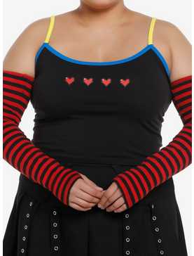 Social Collision Hearts Girls Cami With Arm Warmers Plus Size, , hi-res