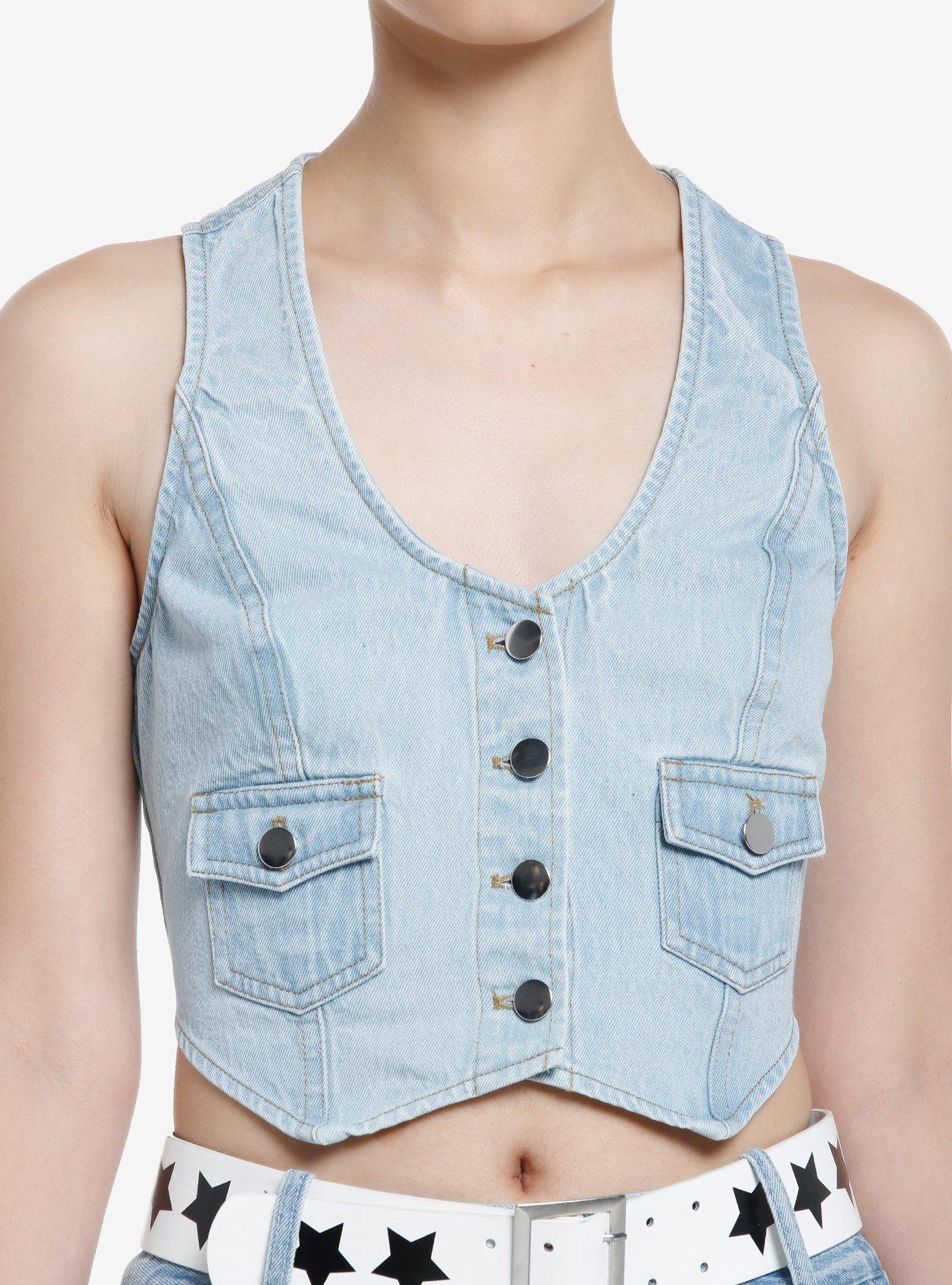 Hot topic cheap denim vest