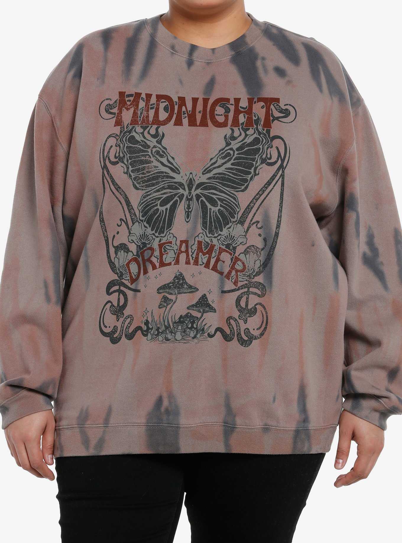 Thorn & Fable Midnight Dreamer Butterfly Tie-Dye Girls Sweatshirt Plus Size, , hi-res