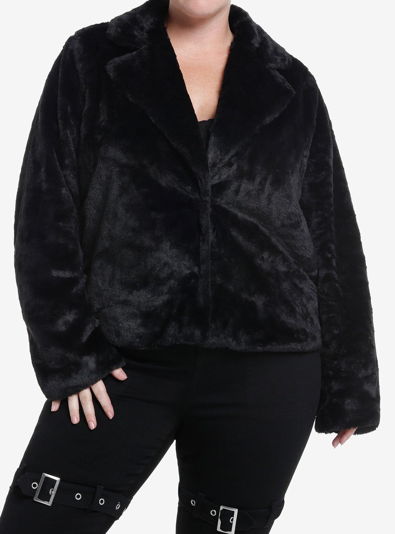 Faux fur bomber hot sale jacket plus size