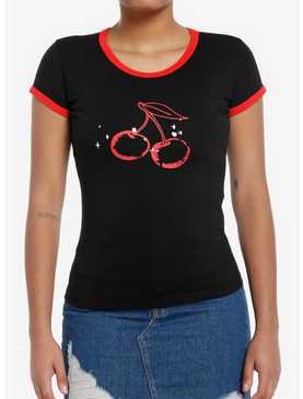 Social Collision Cherry Baby Girls Ringer T-Shirt, , hi-res
