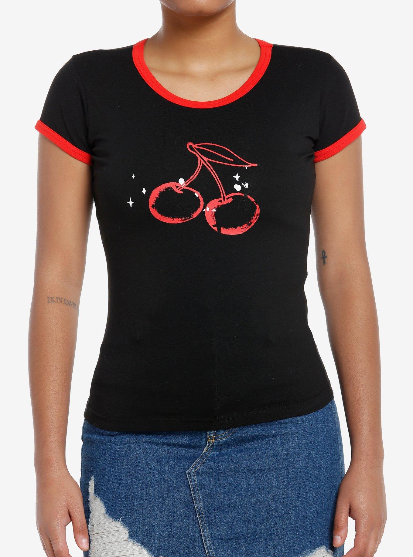 Social Collision Cherry Baby Girls Ringer T-Shirt, , hi-res