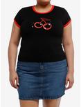 Social Collision Cherry Baby Girls Ringer T-Shirt Plus Size, RED, hi-res