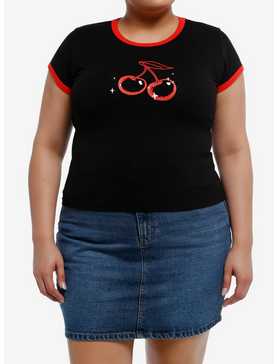 Social Collision Cherry Baby Girls Ringer T-Shirt Plus Size, , hi-res