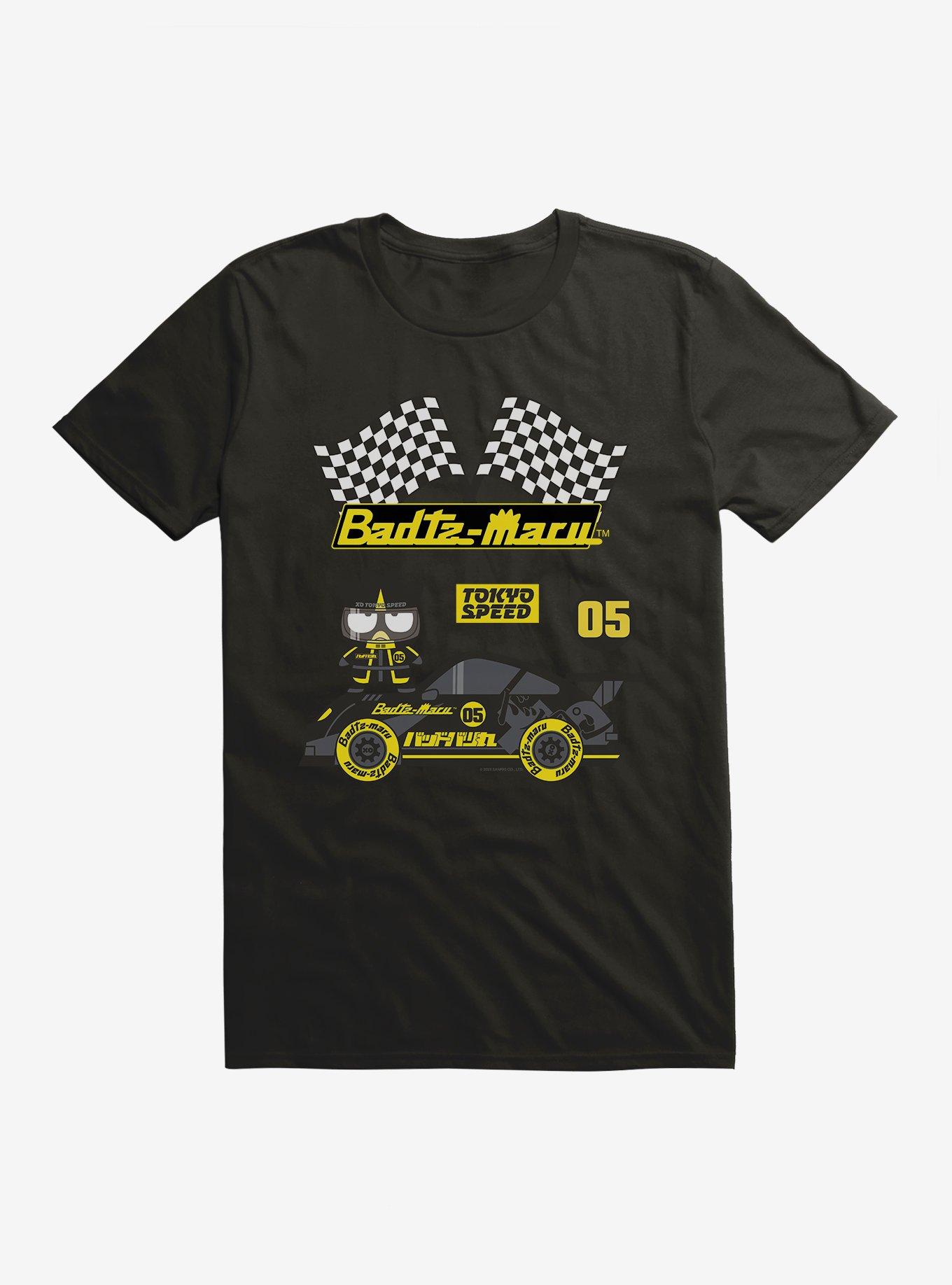 Hello Kitty And Friends Badtz-Maru Race Car Tokyo Speed T-Shirt, BLACK, hi-res