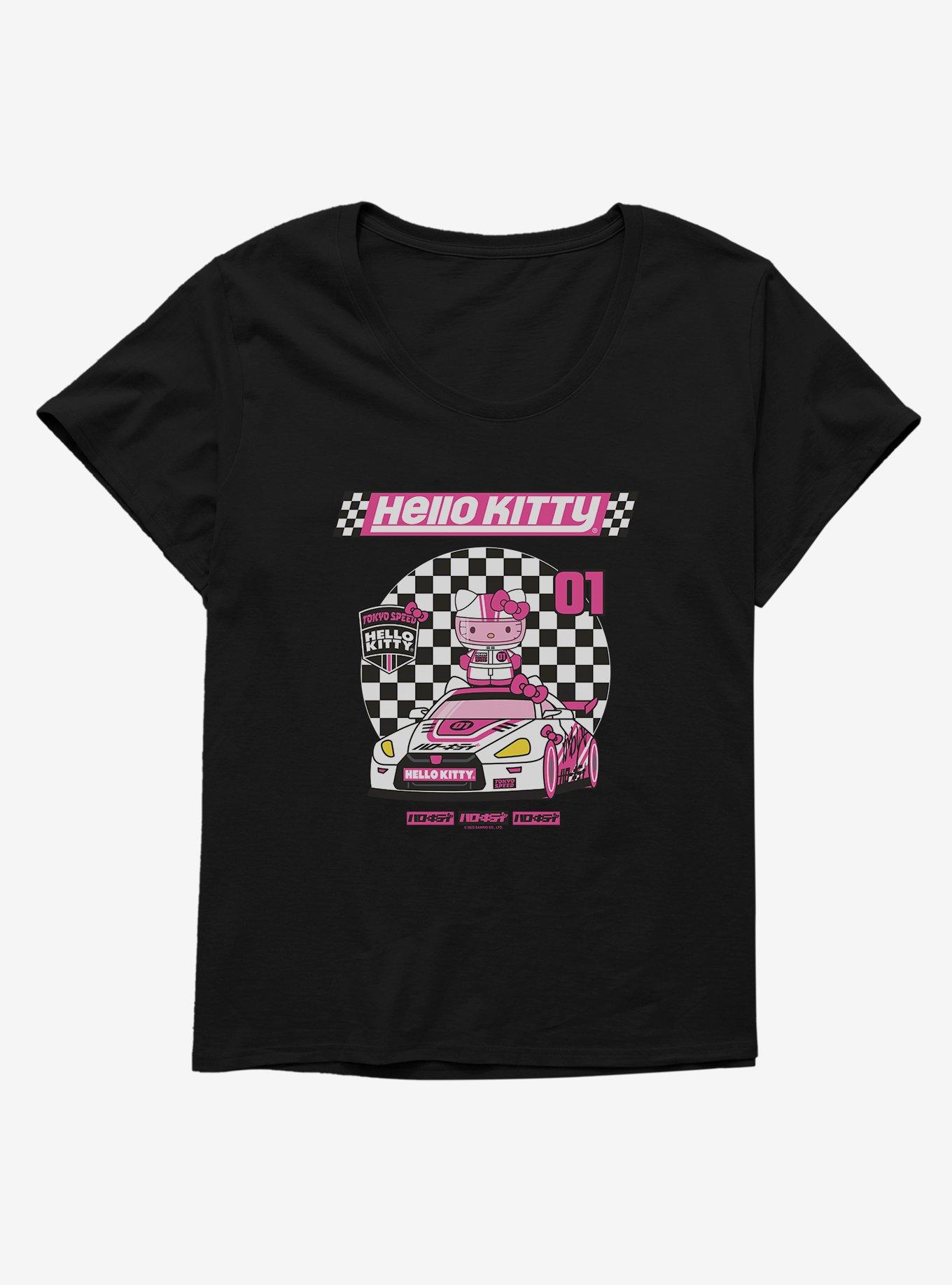 Hello Kitty And Friends Hello Kitty Race Car Tokyo Speed Girls T-Shirt Plus Size, BLACK, hi-res