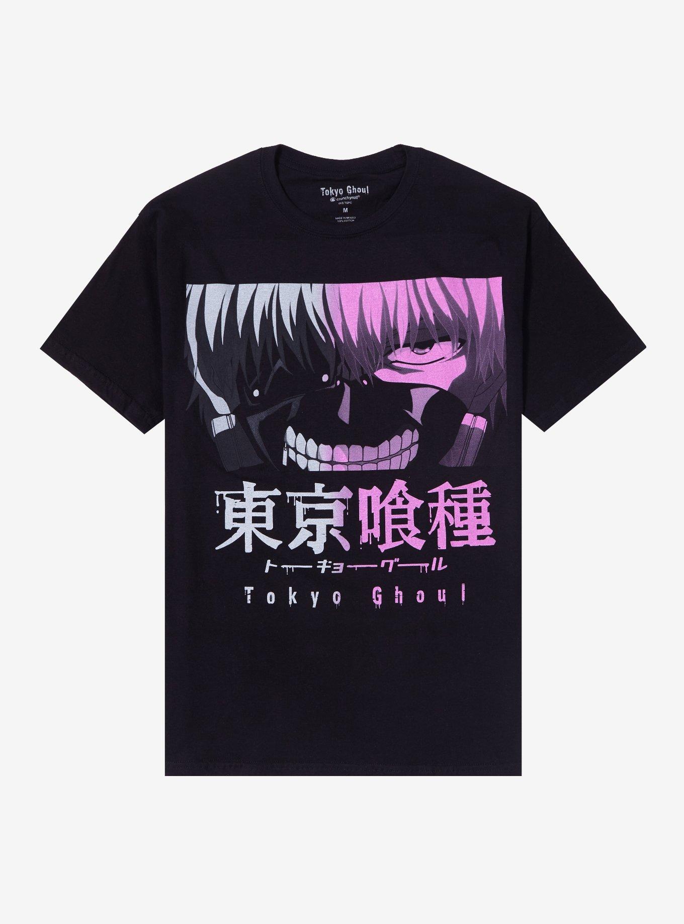 Tokyo Ghoul Ken Face Ombre Split T-Shirt, BLACK, hi-res