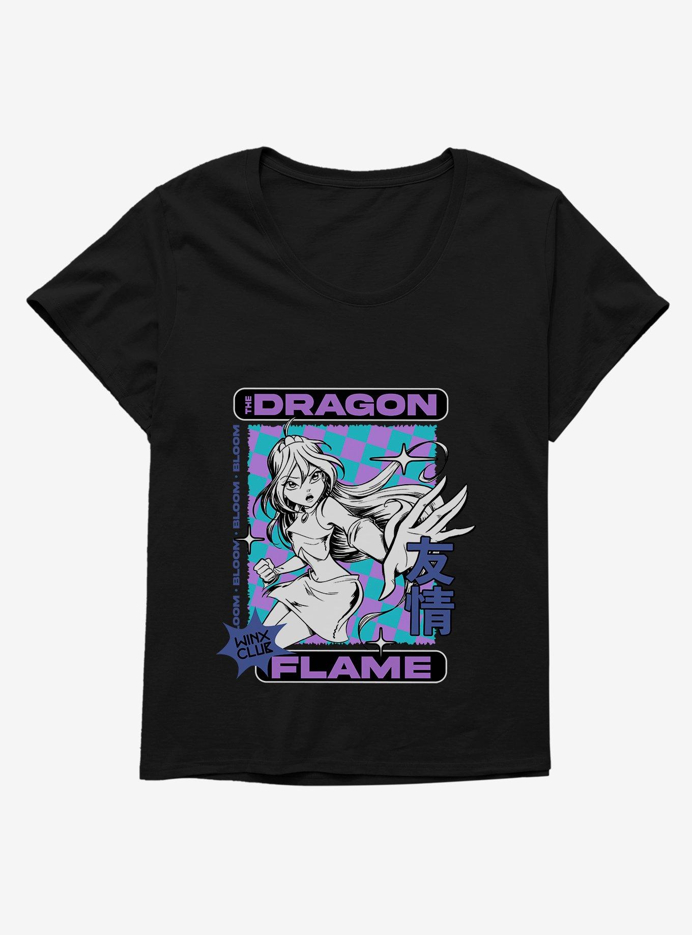 Winx Club Bloom The Dragon Flame Womens T-Shirt Plus Size, BLACK, hi-res