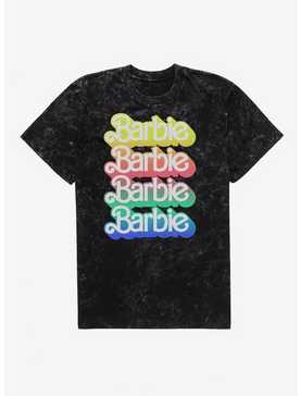Barbie Pastel Rainbow Logo Mineral Wash T-Shirt, , hi-res