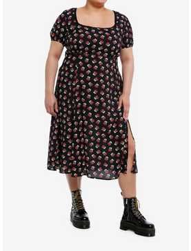 Red Cherry Empire Midi Dress Plus Size, , hi-res