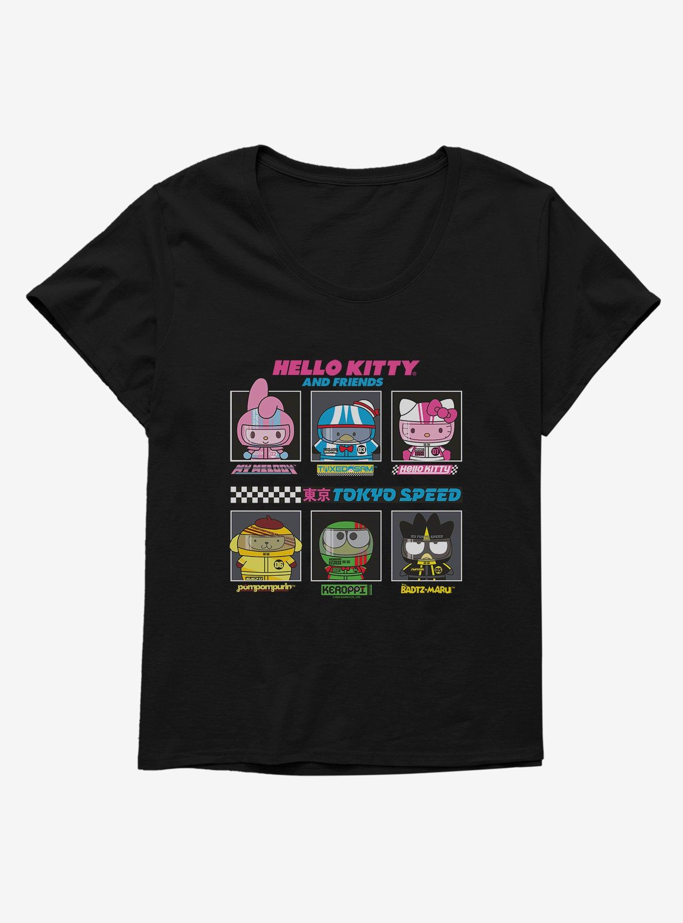 Hello Kitty And Friends Tokyo Speed Lineup Womens T-Shirt Plus Size, BLACK, hi-res