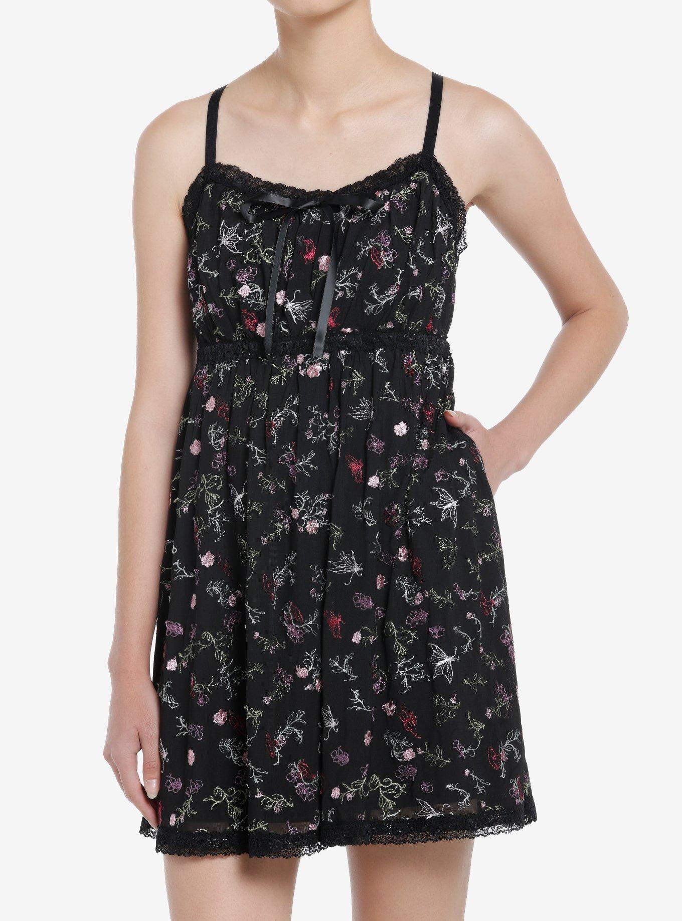 White and Red Floral Fiona Midi Cami Dress