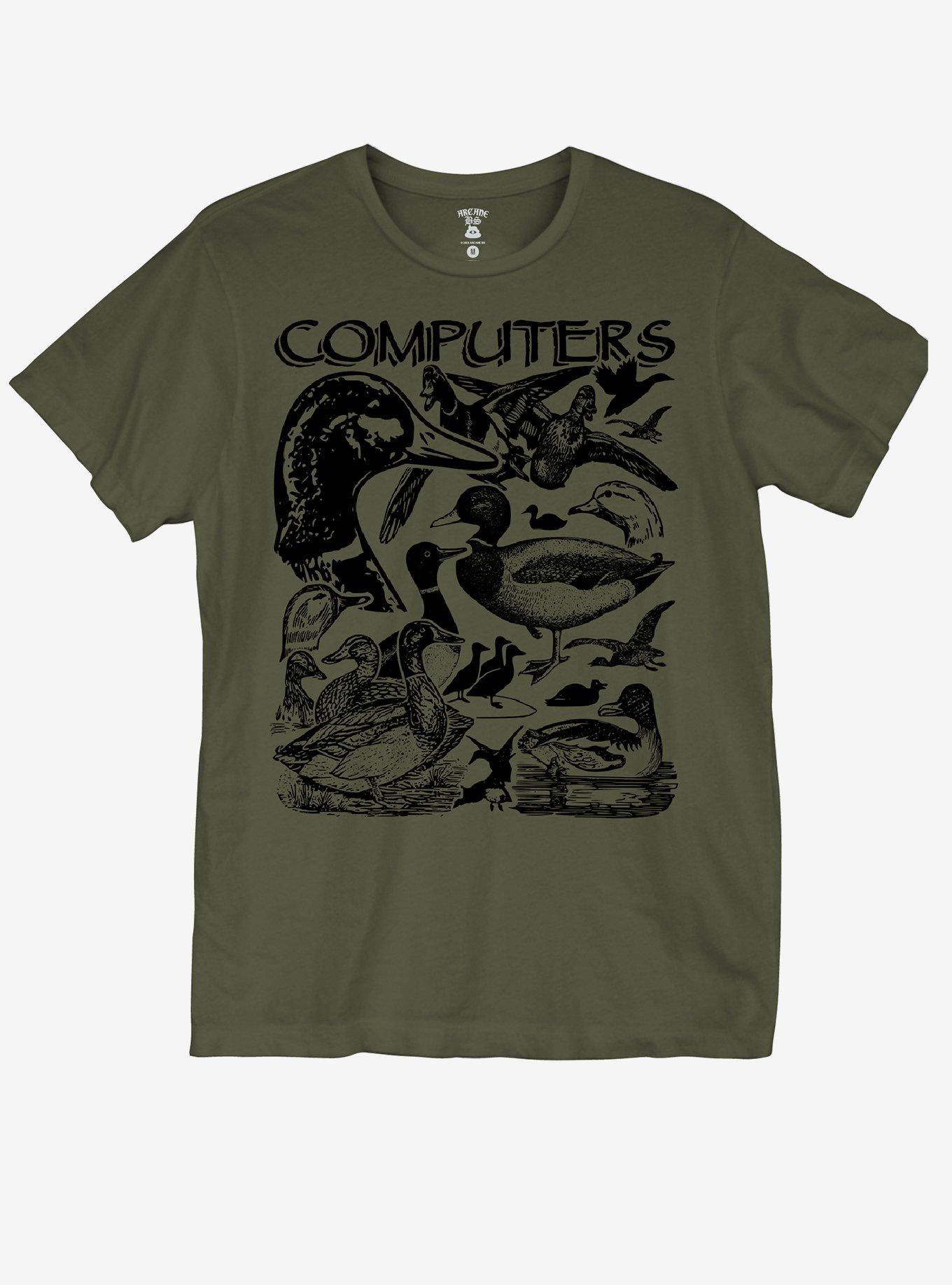Computers Ducks T-Shirt By Arcane Bullshit, GREEN, hi-res