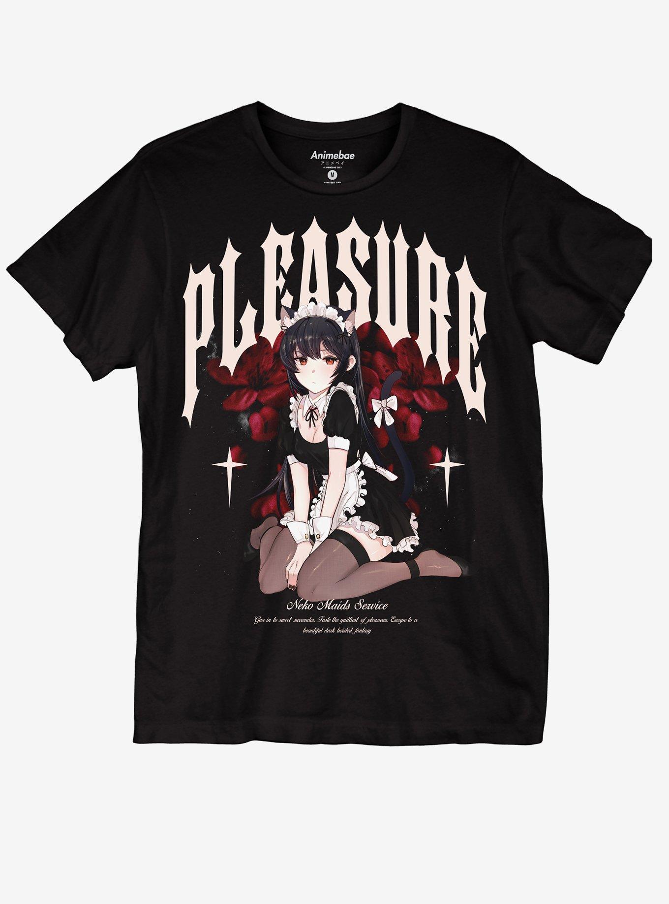 Flowers Maid T-Shirt By Animebae, BLACK, hi-res