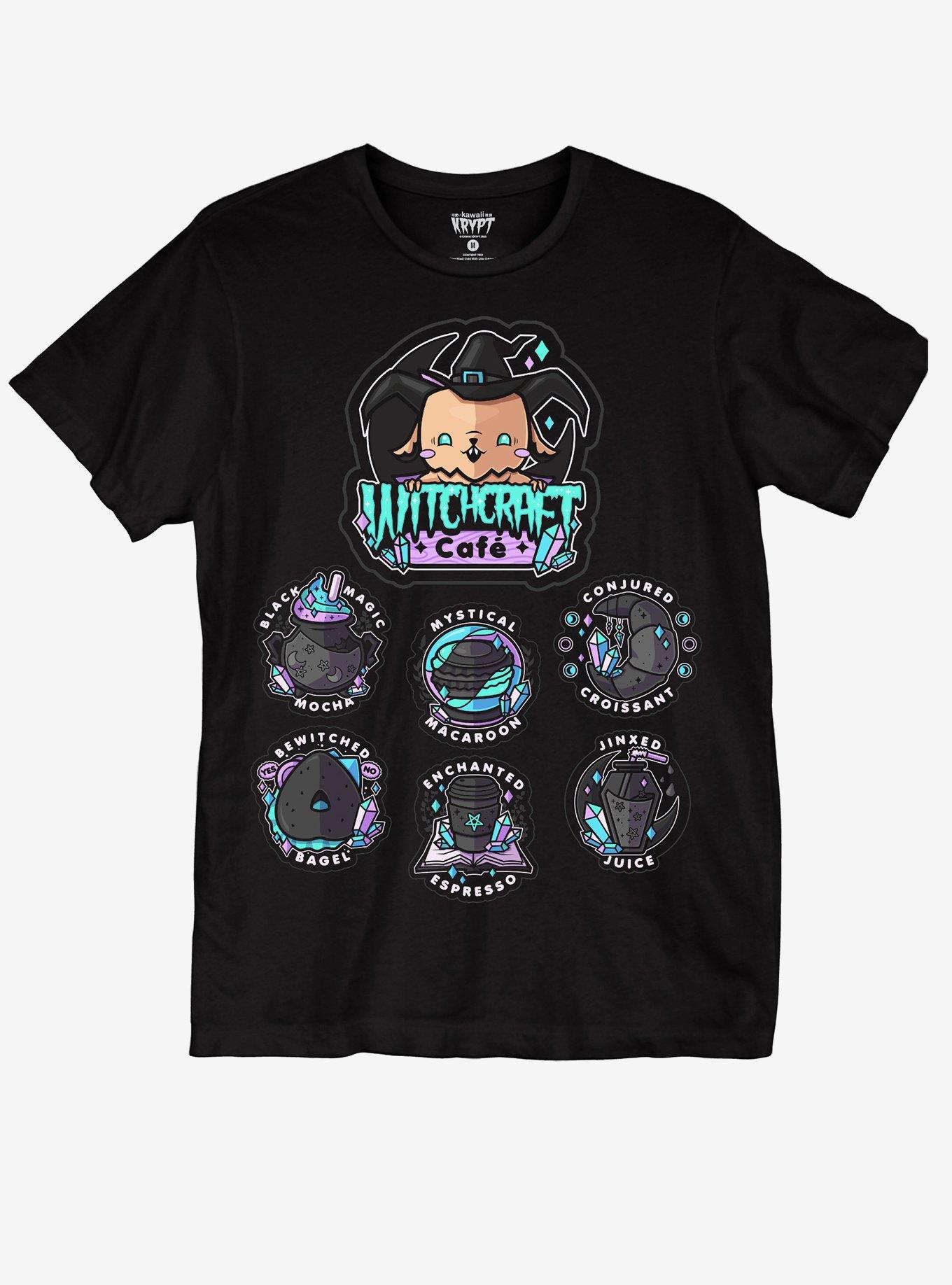 Witchcraft Cafe T-Shirt By Kawaii Krypt, BLACK, hi-res