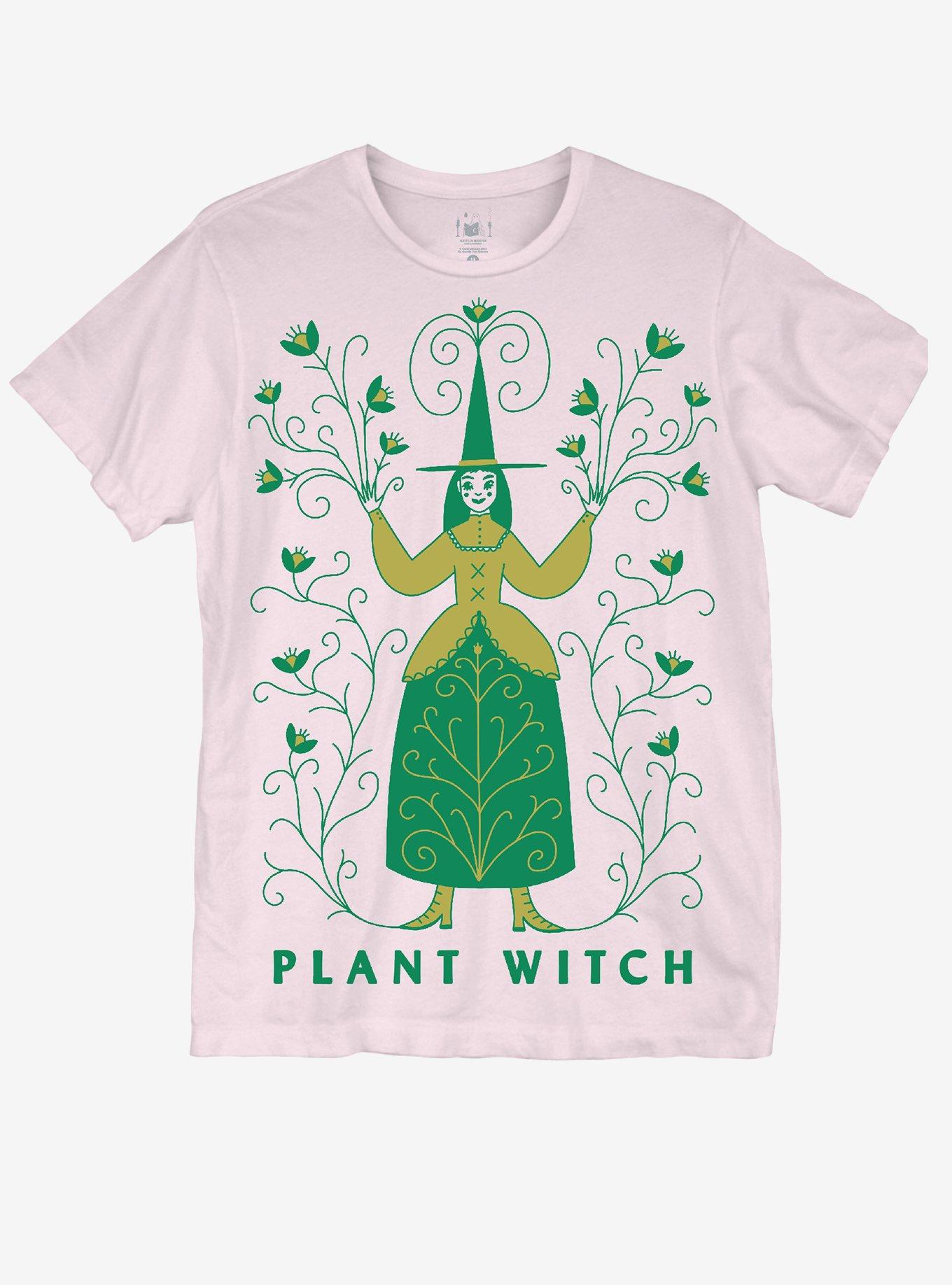 Plant Witch T-Shirt By Kaitlin Martin, PINK, hi-res