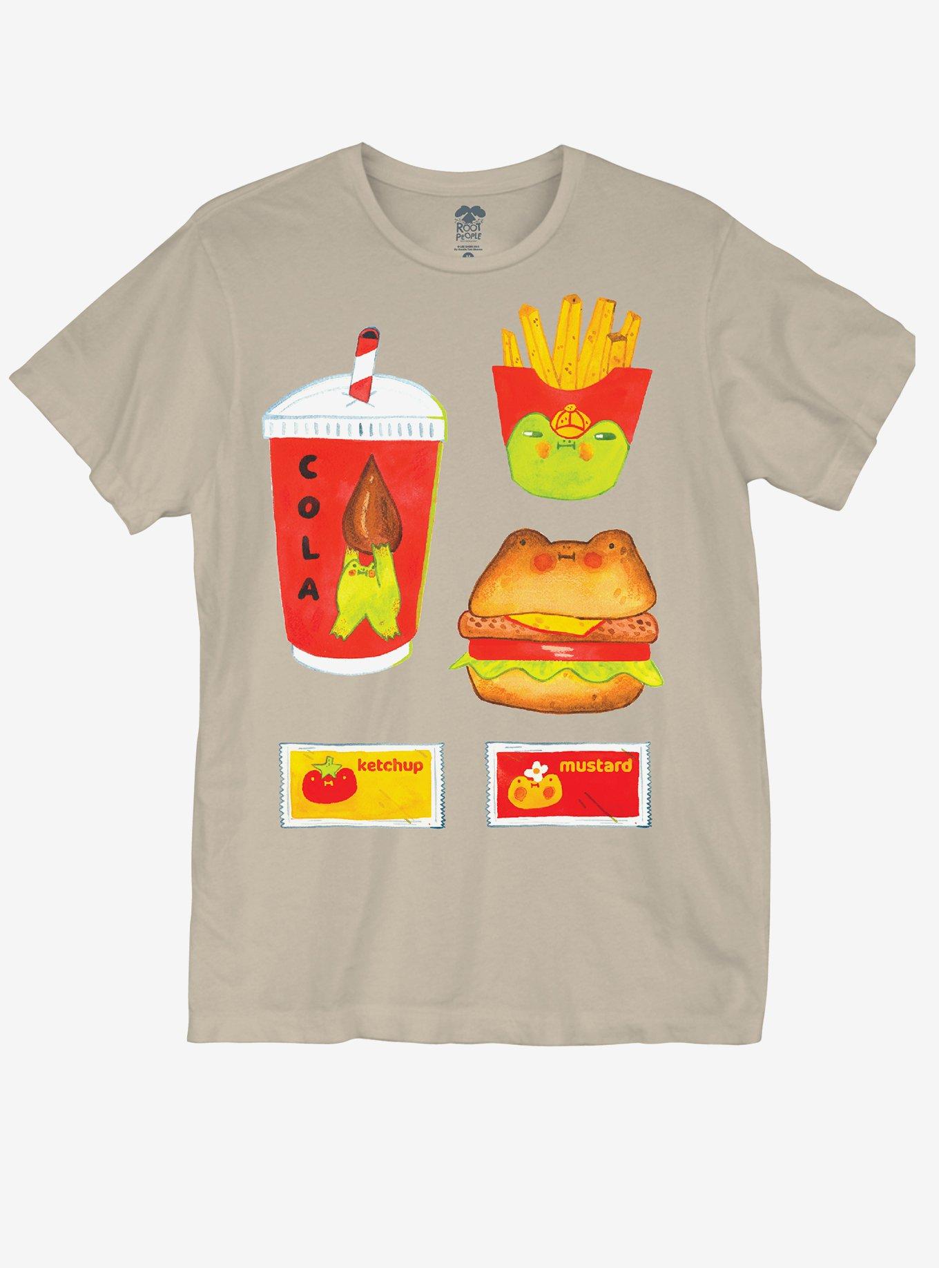 Frog Burger & Fries T-Shirt By Root People, SAND, hi-res
