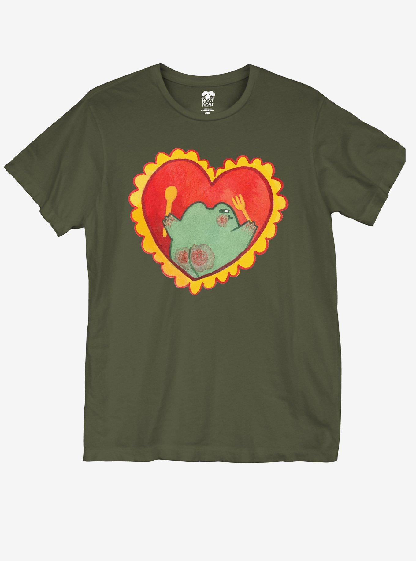 Heart Frog Butt T-Shirt By Root People, GREEN, hi-res