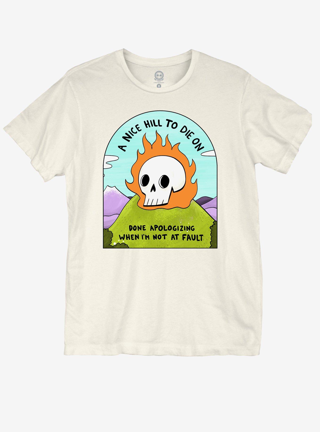 A Nice Hill To Die On T-Shirt By Zoe Cain, CREAM, hi-res