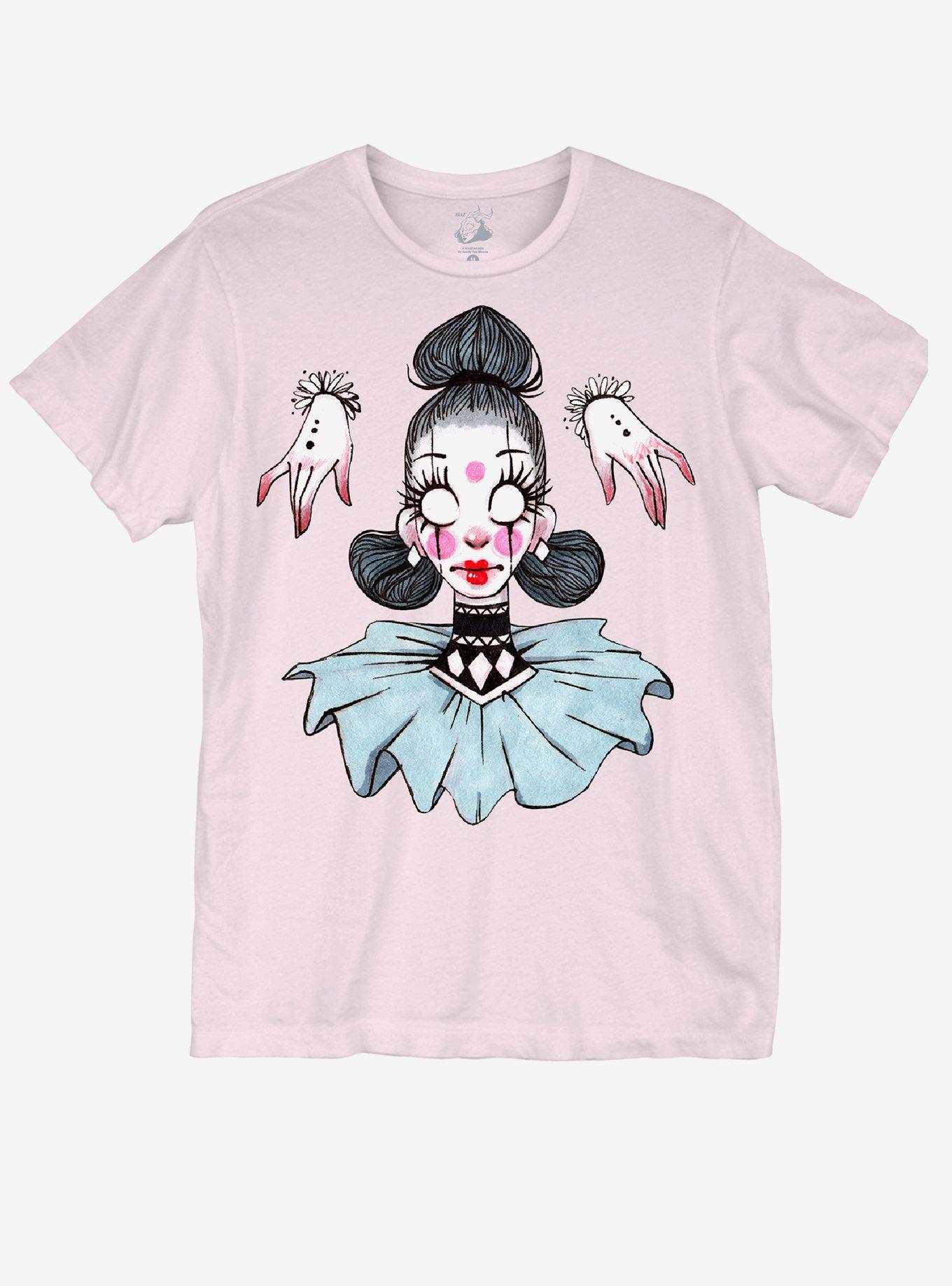 Blind Clown T-Shirt By Karina Gazizova, PINK, hi-res