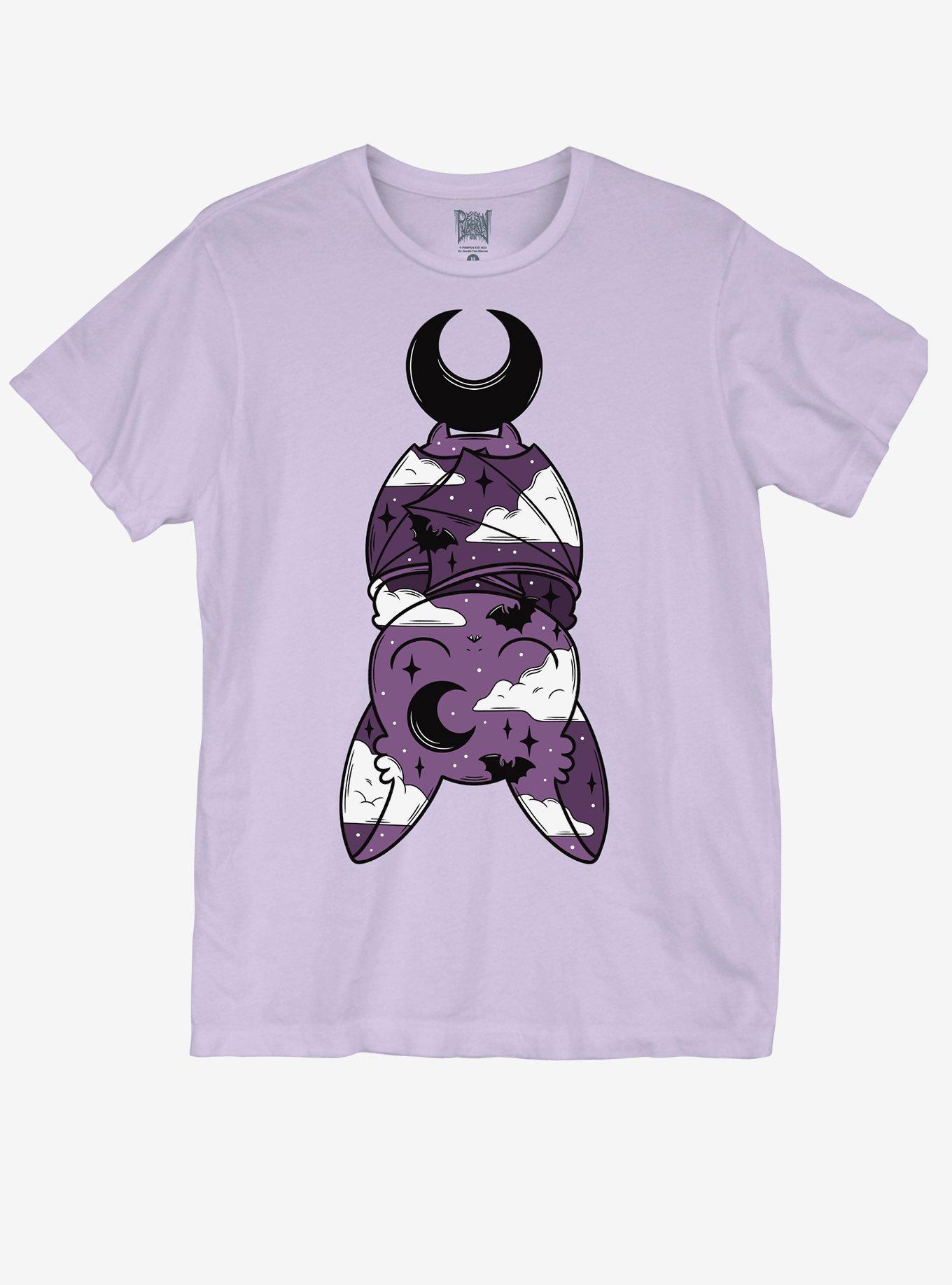 Mystical Sleeping Bat T-Shirt By Pvmpkin, LAVENDER, hi-res