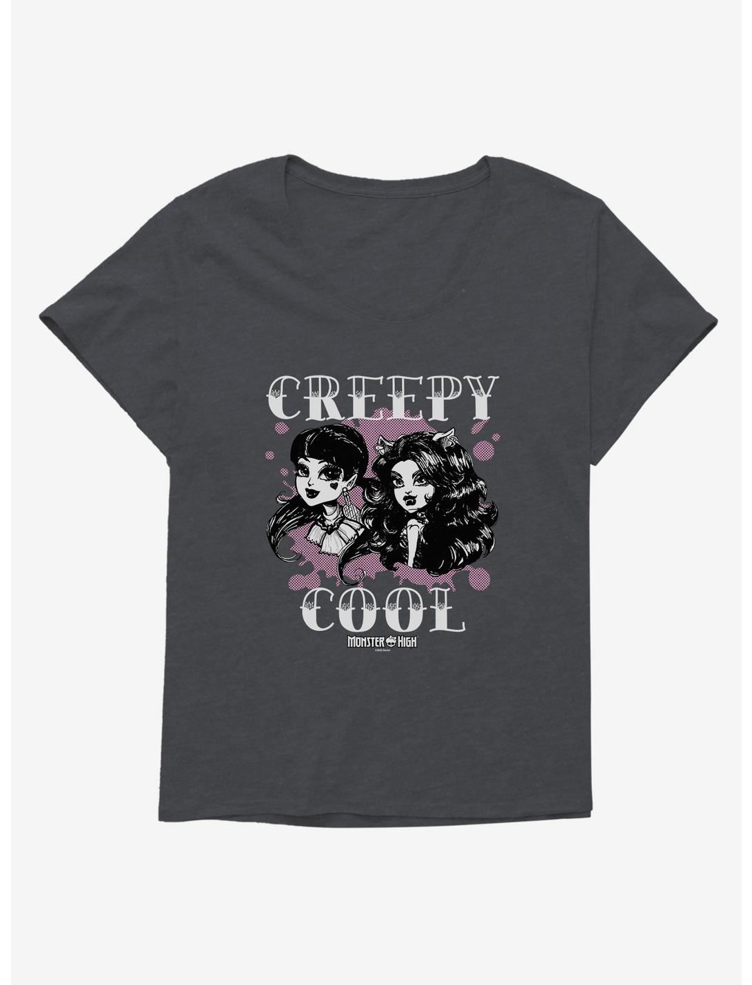 Monster High Draculaura And Clawdeen Wolf Girls T-Shirt Plus Size, CHARCOAL HEATHER, hi-res